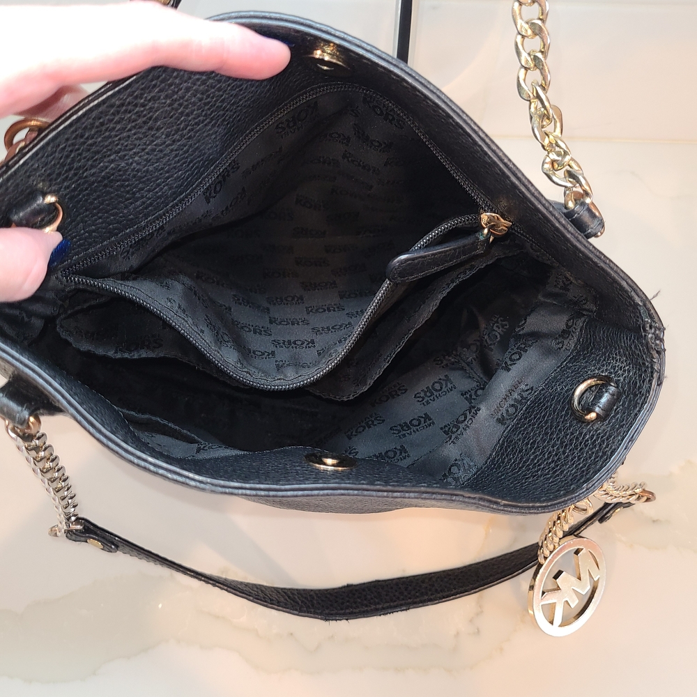 Michael Kors Black Pebbled Leather Tote GUC - Picture 7 of 8